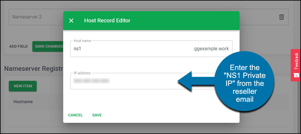 NS1 Private IP