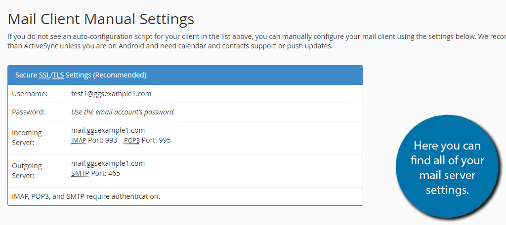 Mail Server Settings