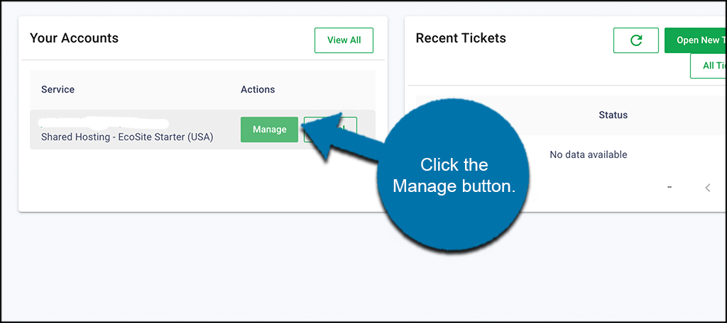 Click the manage button