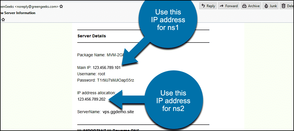 use VPS IPs for nameservers