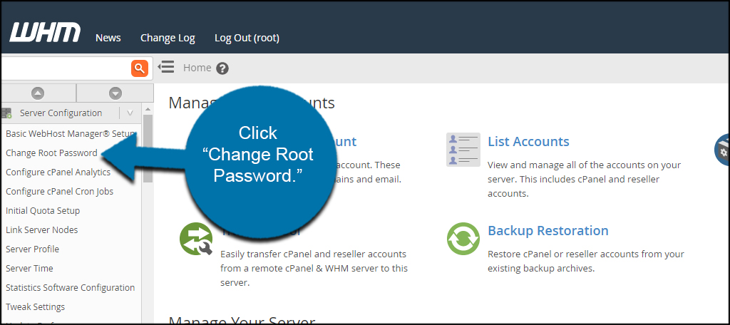 Change Root Password