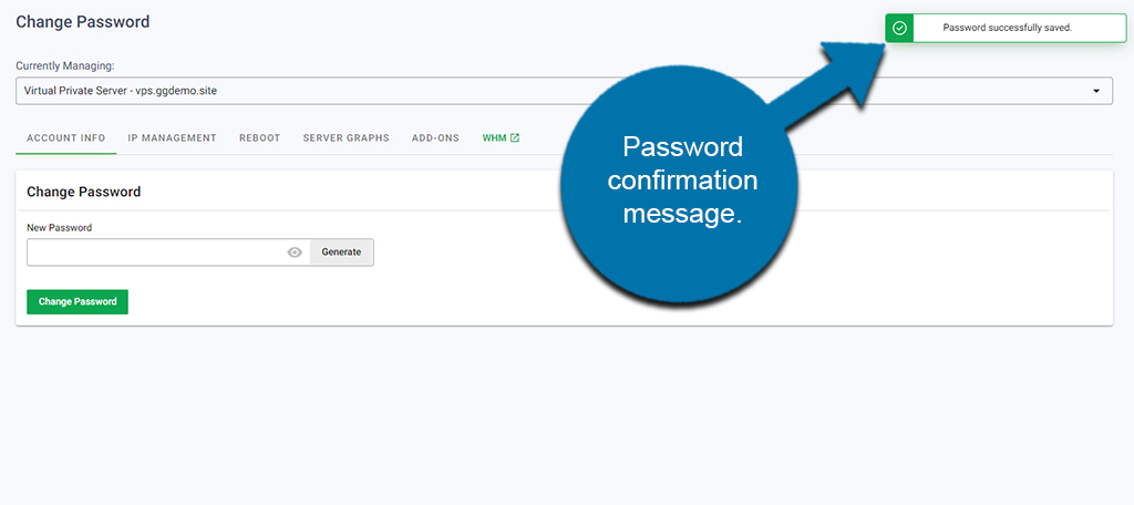 Password Confirmation Message