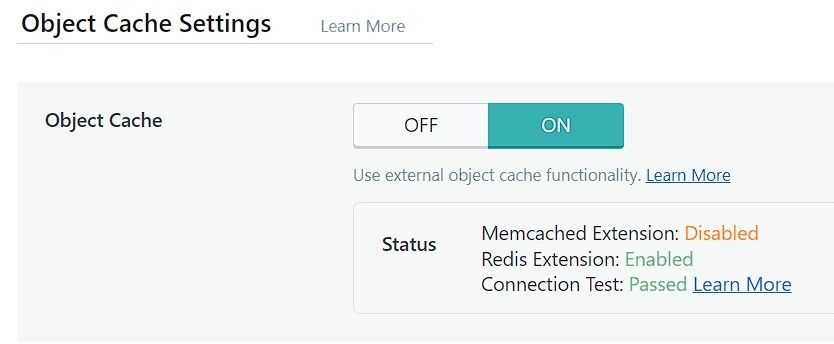 Object Cache Settings