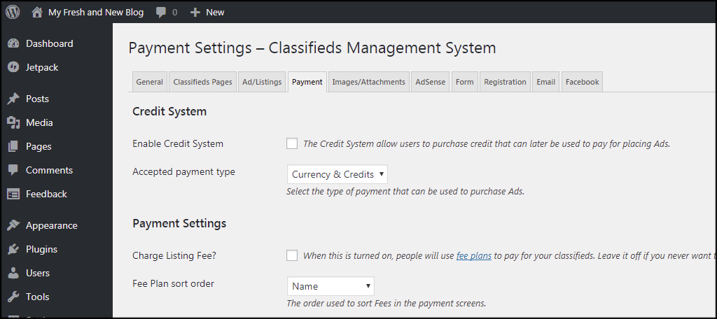 Payment Settings