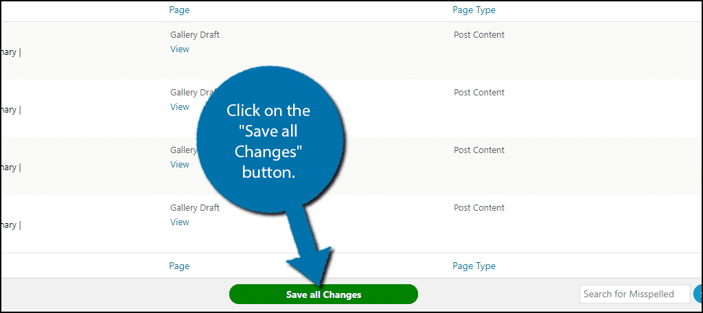 Save all Changes