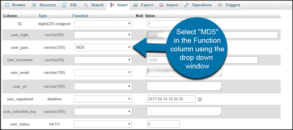 Choose MD5