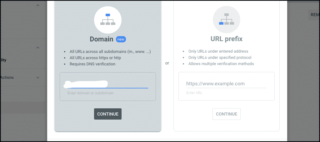 Enter the domain name you want