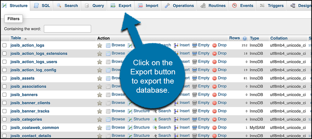 Export Database