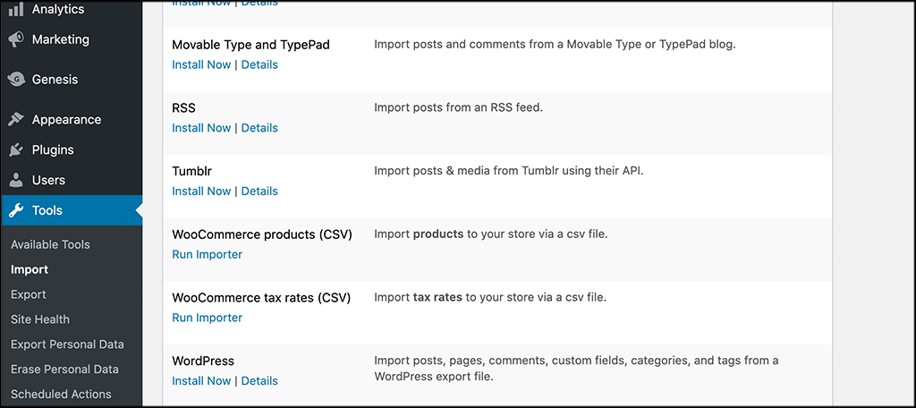 Tools then import