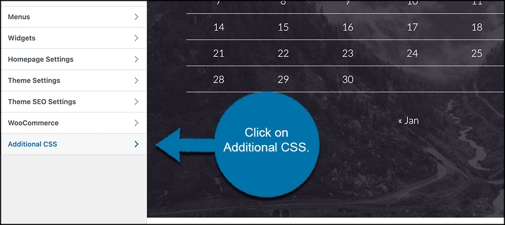 Click Additional CSS