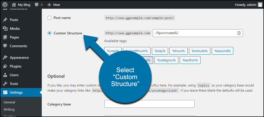 Estructura personalizada de enlaces permanentes de WordPress