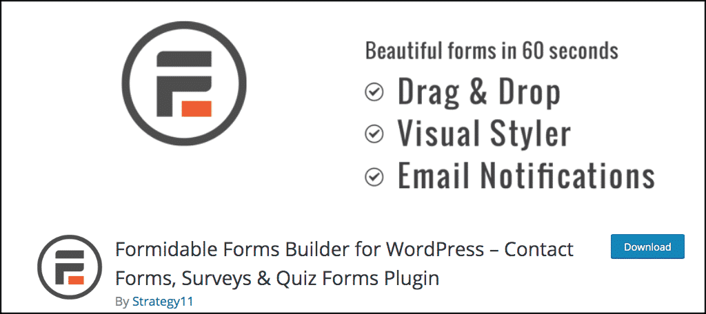 Formidable Forms wordpress surveys plugin