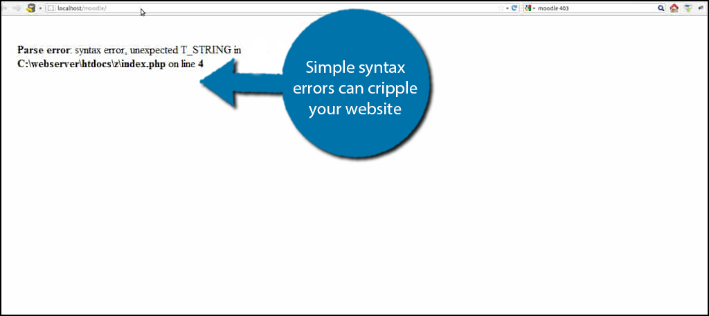 Syntax Errors are very common in WordPress