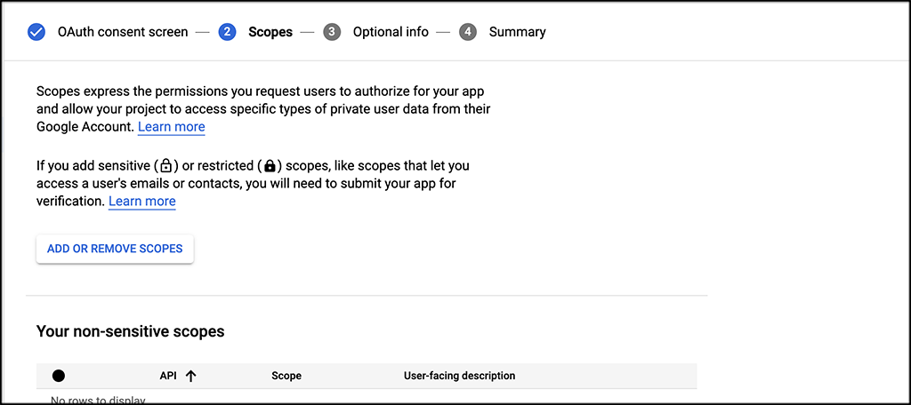 Scopes optional info and summary