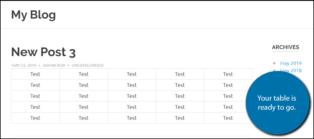 WordPress Table