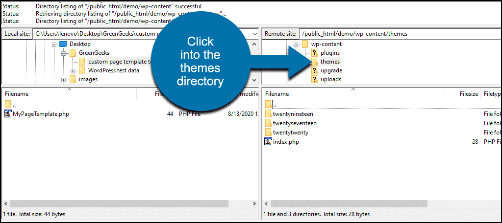 WordPress themes directory