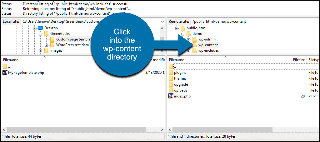 WordPress wp-content directory