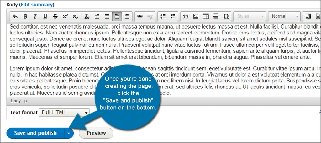 Drupal About Us Save Button