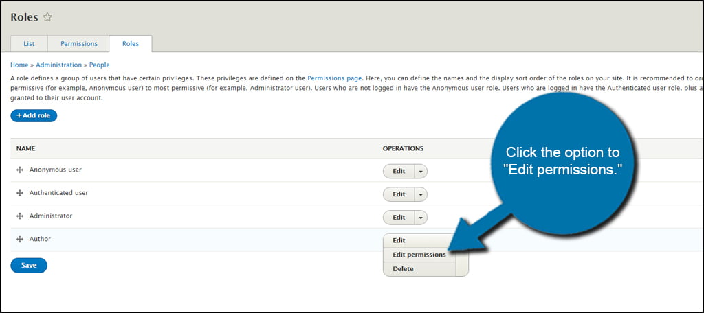 Drupal Access Control Edit