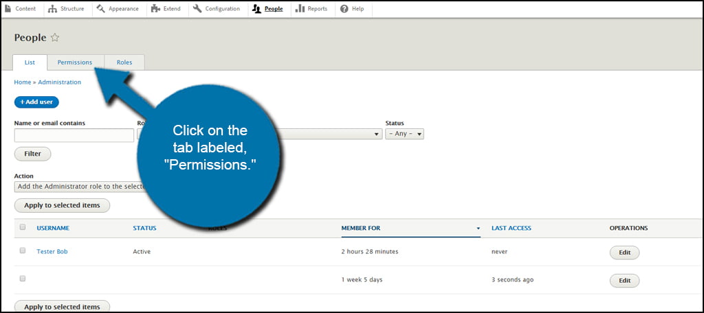 Drupal Access Control Permissions