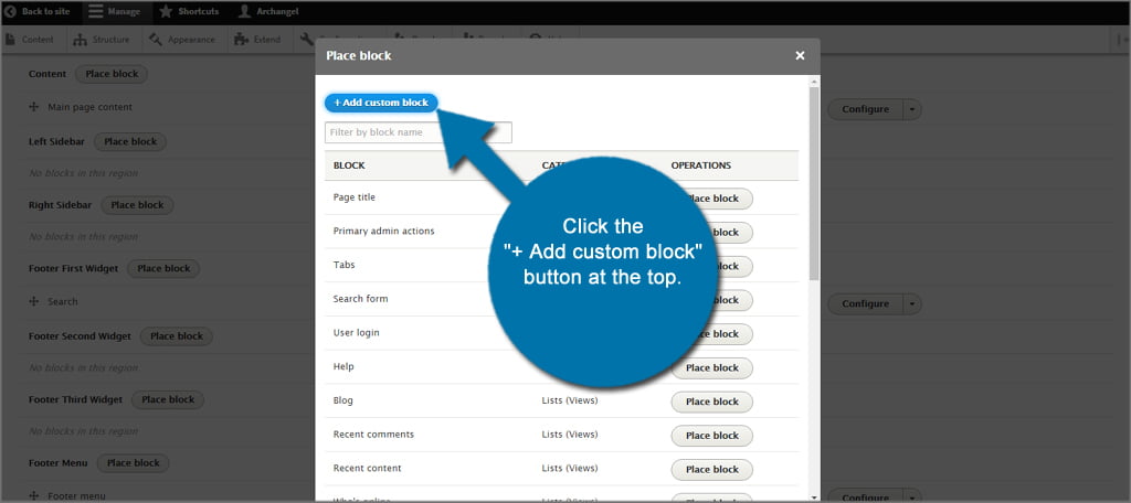 Drupal Add Custom Block