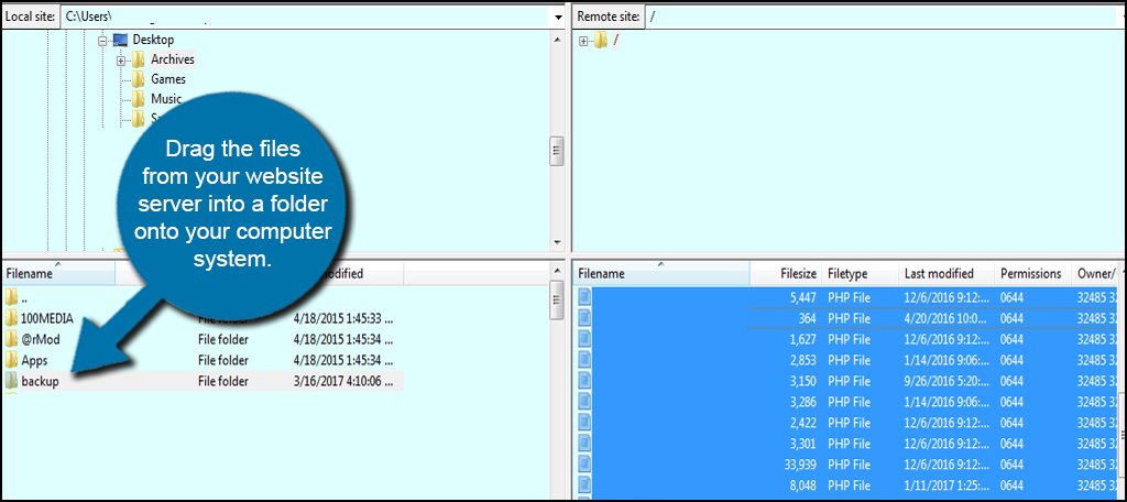 Drupal FileZilla Copy