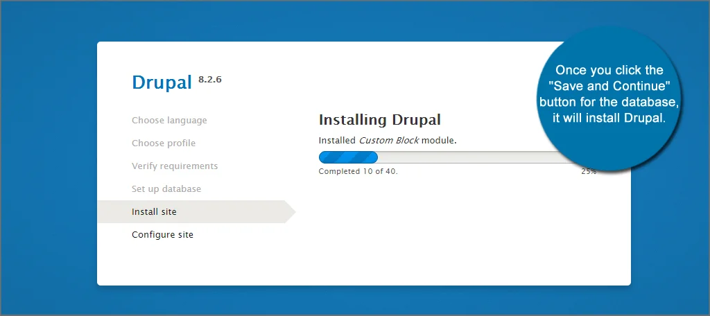 Drupal Installing Screen
