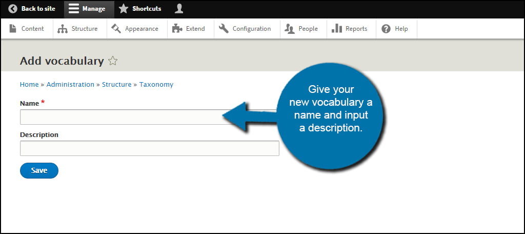 Drupal Name Vocabulary