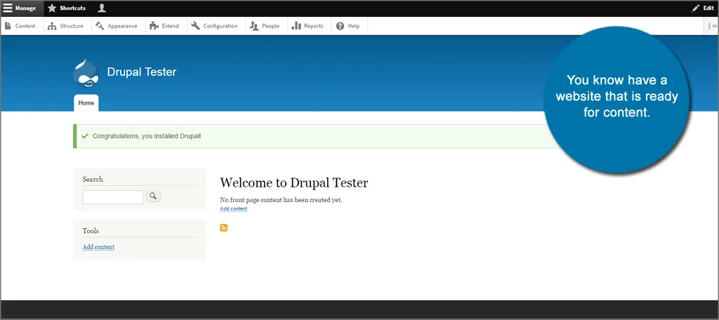 Drupal Start Screen