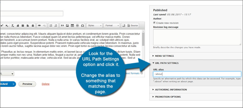 Drupal Static Page Alias