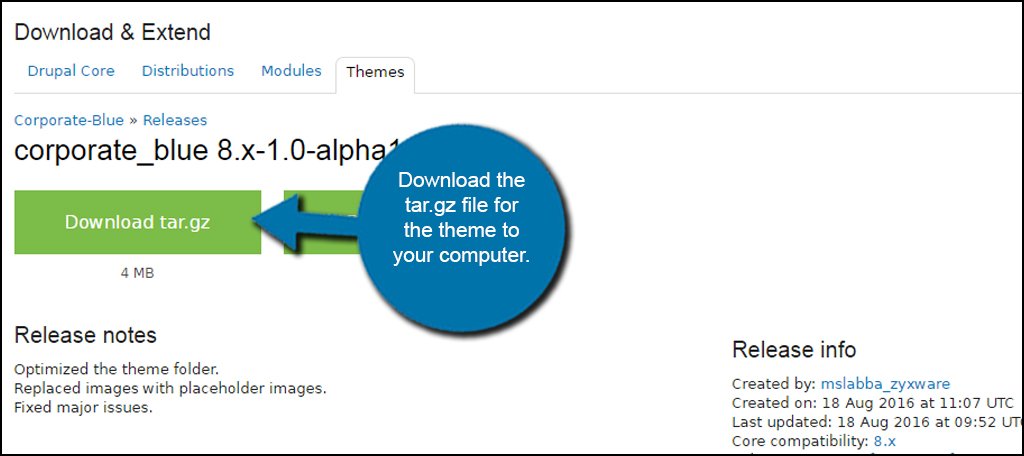Drupal Theme Download File