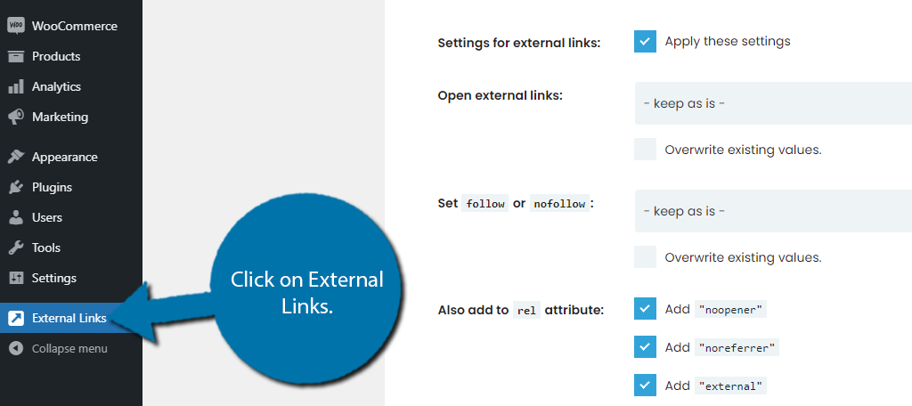 External Links Option