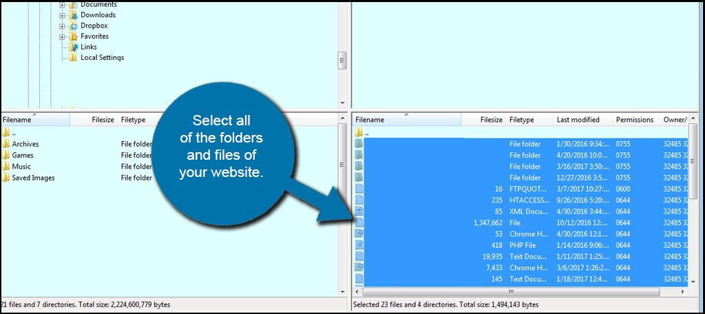 FileZilla Select Files