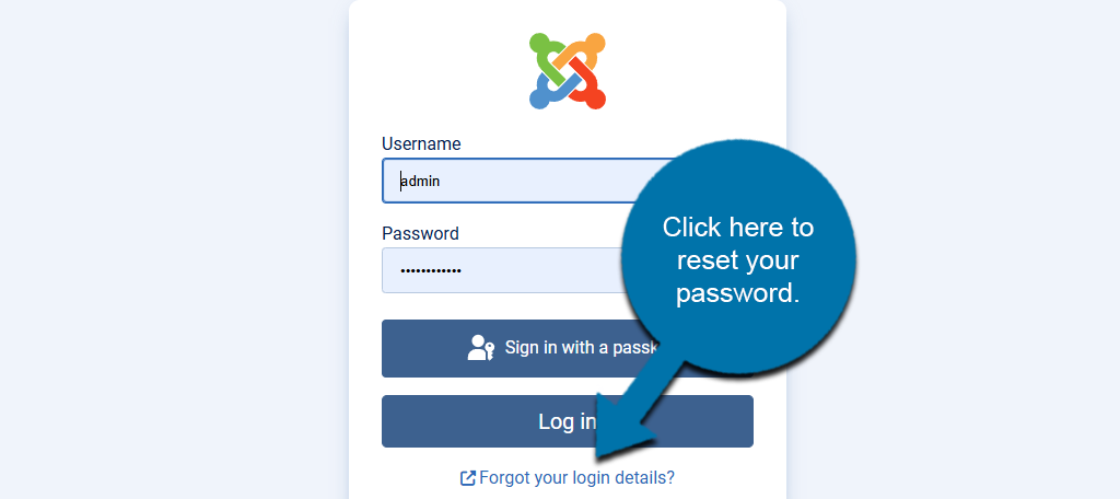 Joomla Forgot Password