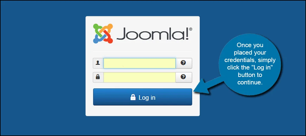 Joomla Admin Log In Button