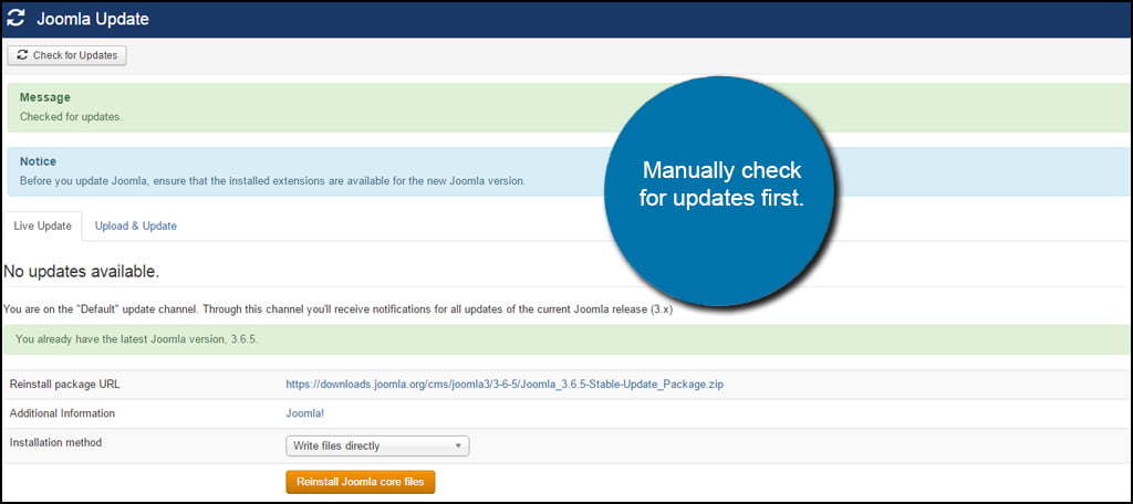 Joomla Manual Update