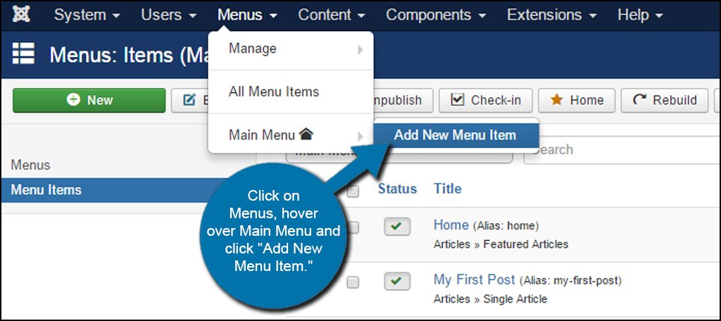 Joomla New Category Menu