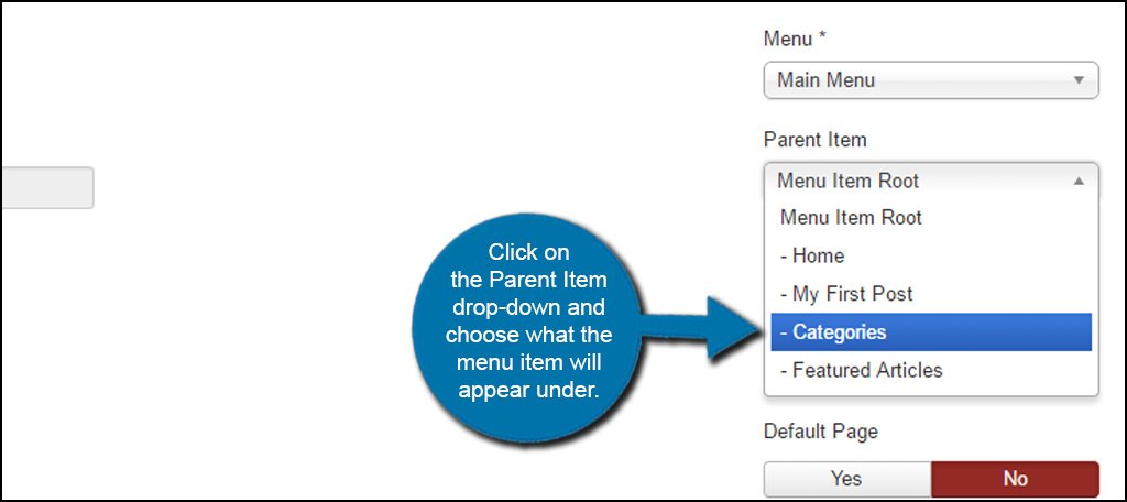 Joomla Parent Item