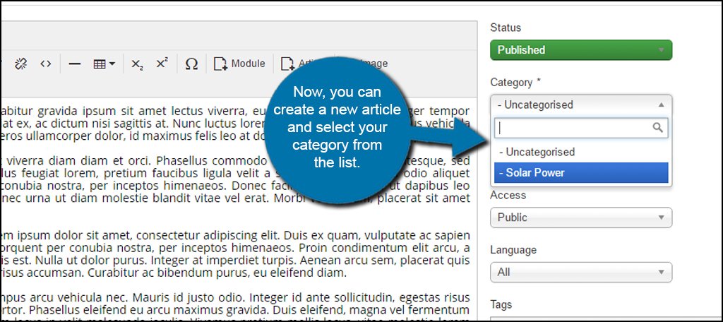 Joomla Select Category