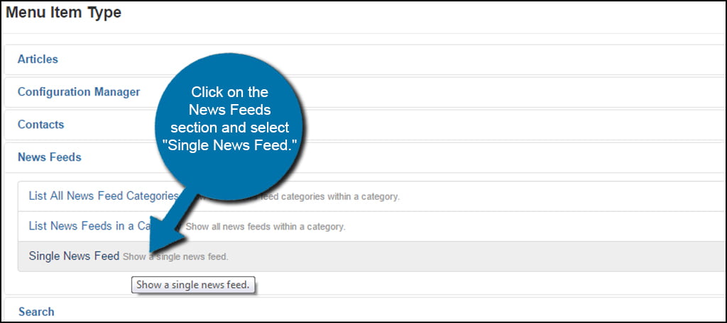 Joomla Single News Feed