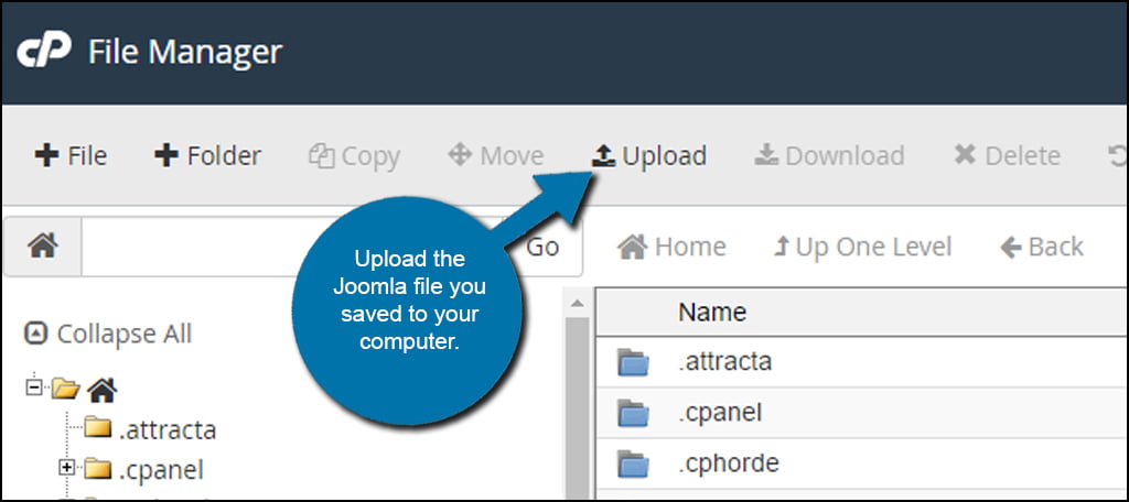 Joomla cPanel Upload