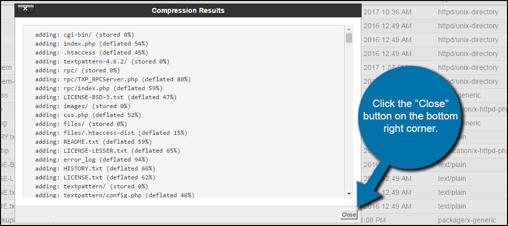 Close Compression Window