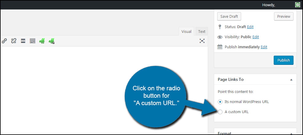 Custom URL Radio Button