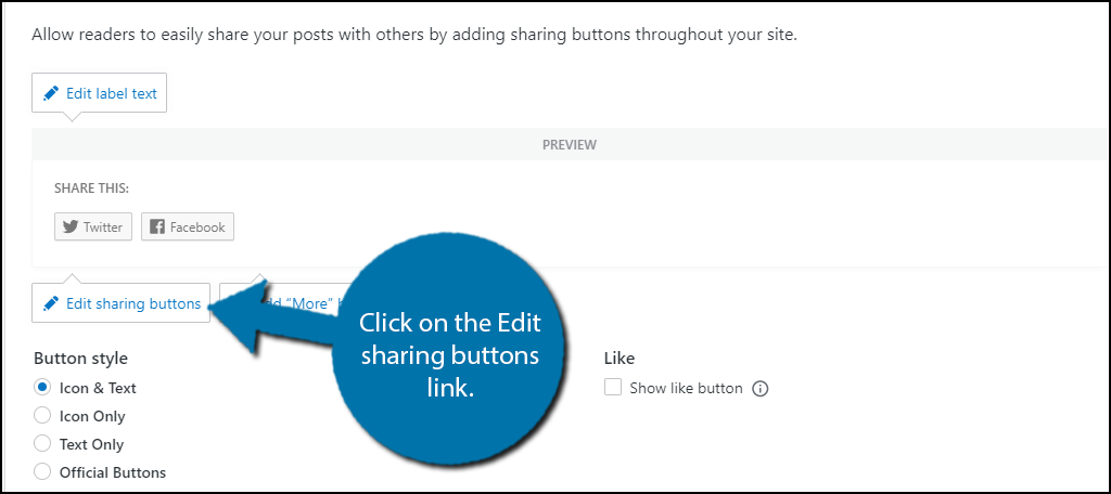 Edit Sharing Buttons