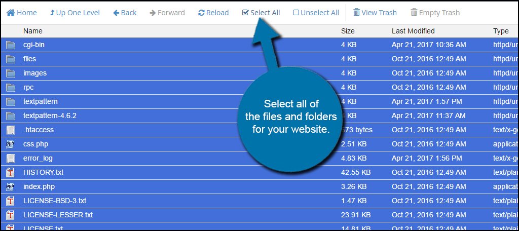 File Manager Select All