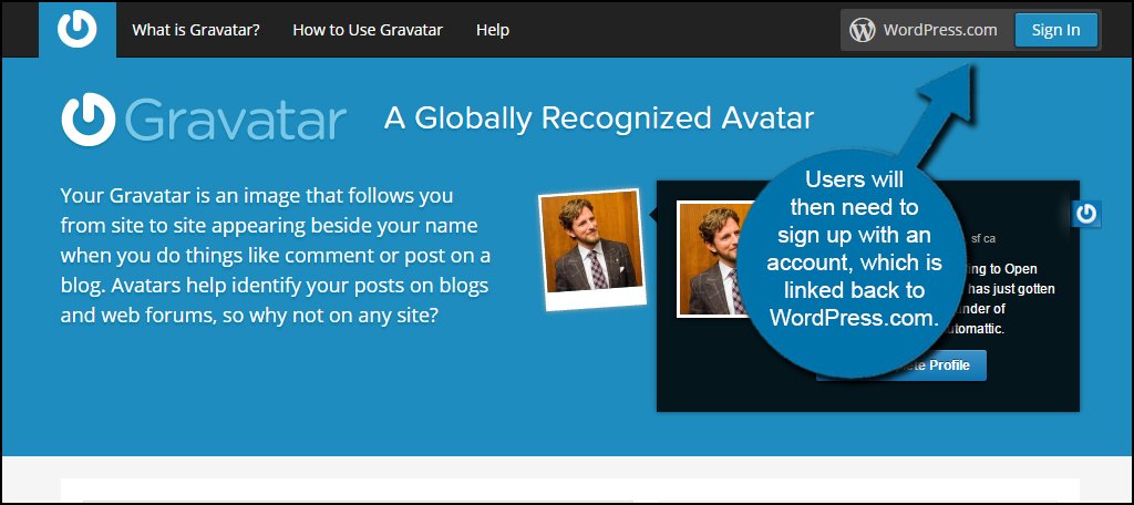 Create A Gravatar account to add an author photo in WordPress