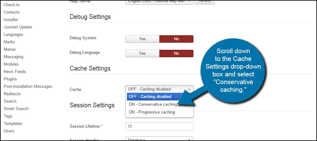 Joomla Conservative Caching