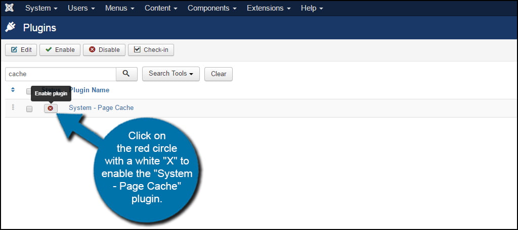 Joomla Plugin Enable