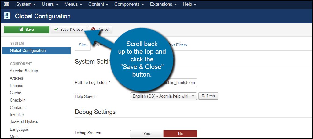 Joomla Save Caching