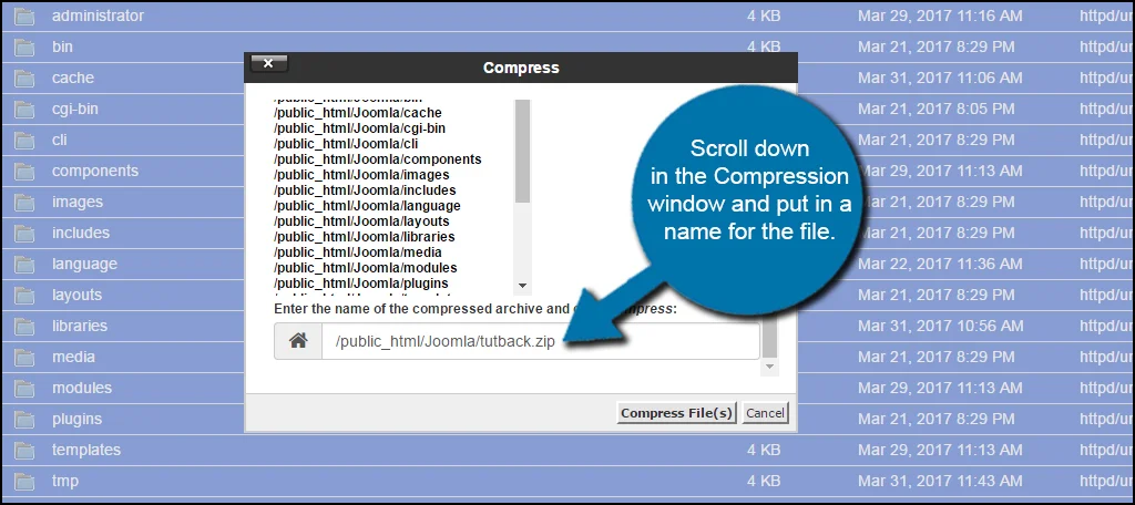 Nombre del archivo zip